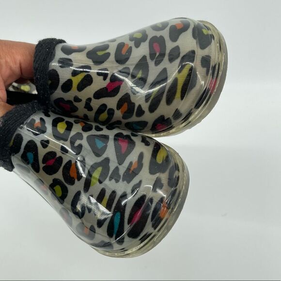 Capelli New York Kids Girl’s Multicolor Leopard Print Rubber Ankle Rain Boots 9 - Picture 10 of 15